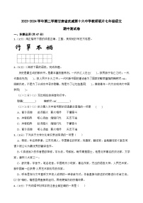 甘肃省武威市第十六中学教研联片2023-2024学年七年级下学期4月期中语文试题