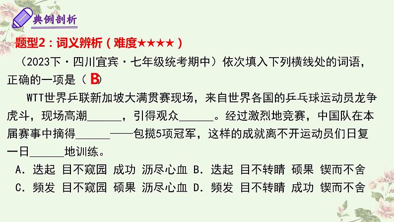 【期中讲练测】统编版七年级下册语文 专题02：词语理解运用（考点串讲）课件第8页