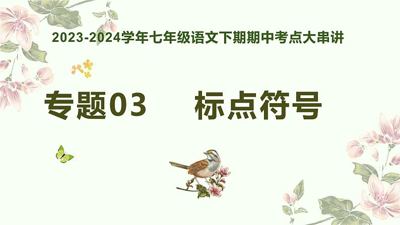 【期中讲练测】统编版七年级下册语文 专题03：标点符号（考点串讲）课件第1页