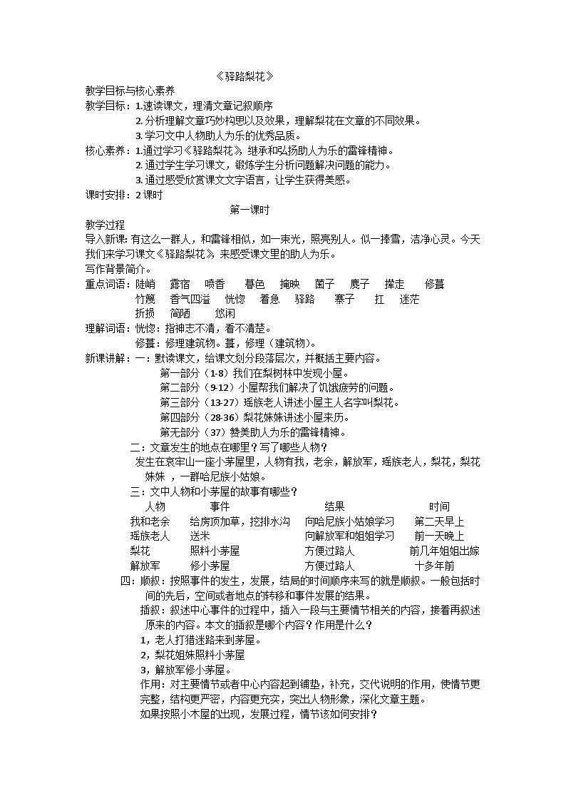 15《驿路梨花》教案第1页