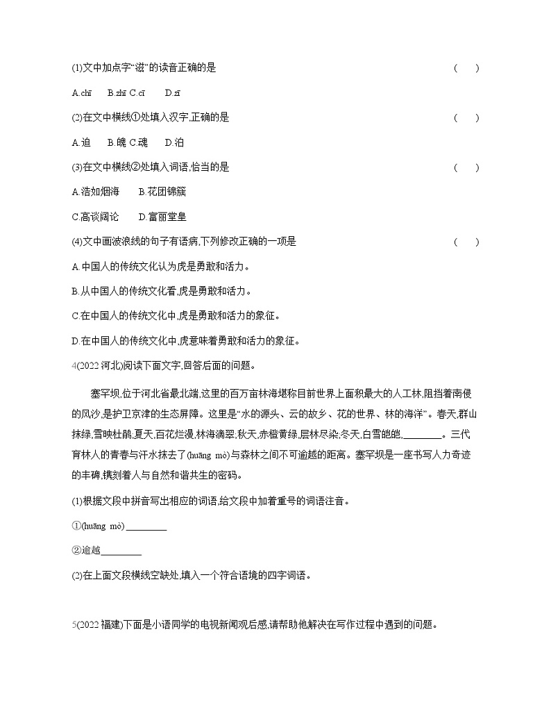中考语文考点专项分类训练6语段综合第3页