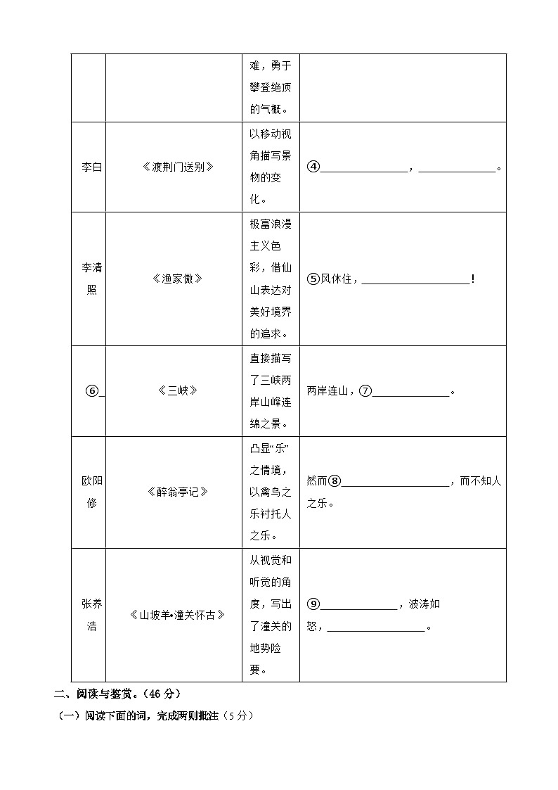 2024年湖北省中考语文押题预测卷（原卷）03