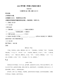 2024年上海市上海市奉贤区中考二模语文试题（原卷版+解析版）