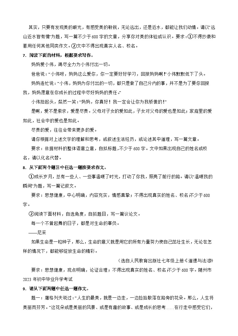 专题10：写作-2023-2024学年中考语文专题复习备考（湖北专用）第3页