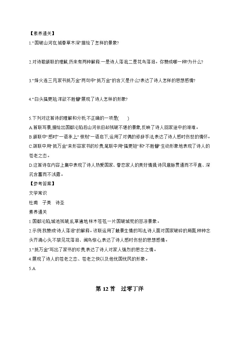 2024年中考语文考点精练---专题二 课标40首诗歌主题分类梳理（二）边塞征战诗第2页