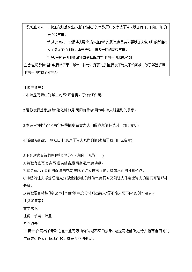 2024年中考语文考点精练---专题二 课标40首诗歌主题分类梳理（六）壮志抒怀诗第3页
