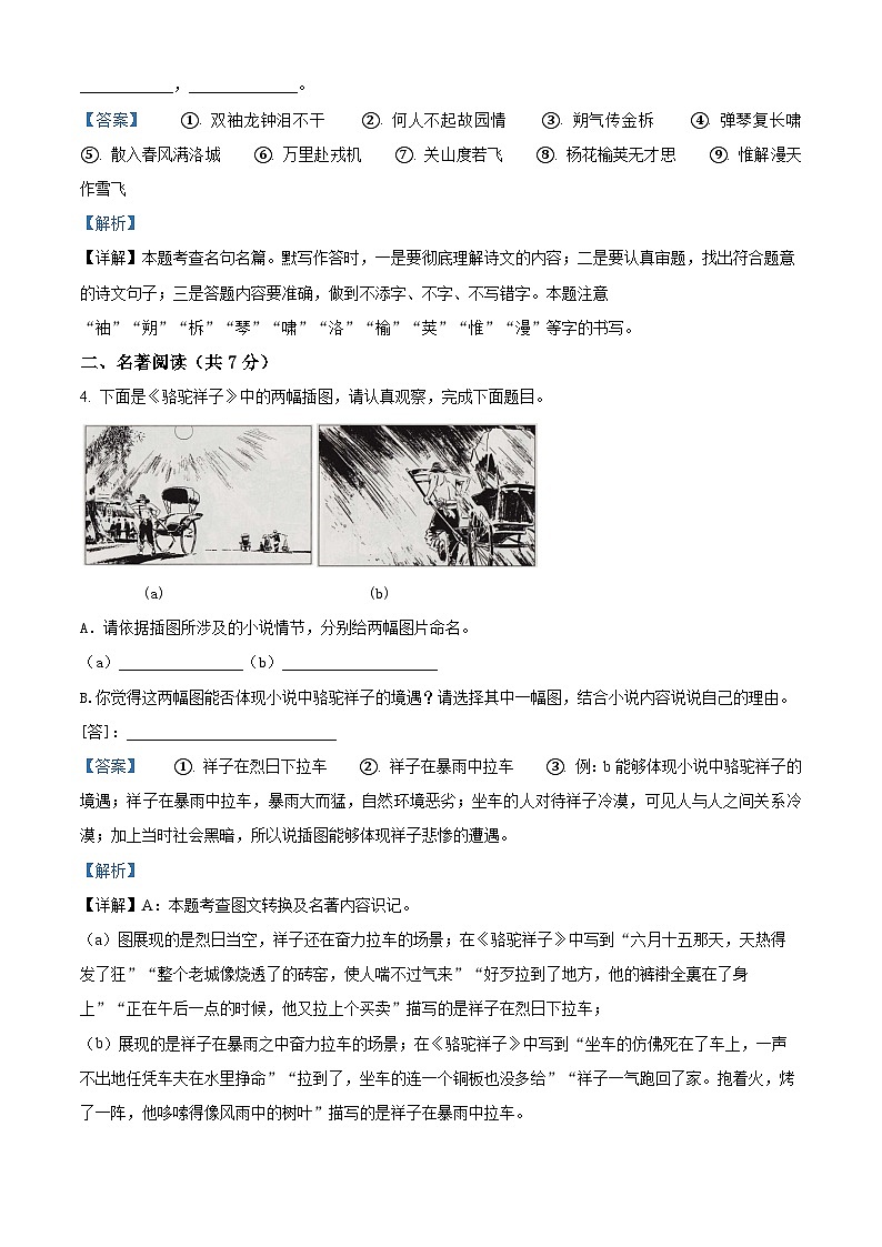 江苏省扬州市广陵区2023-2024学年七年级下学期期中语文试题（解析版）第3页