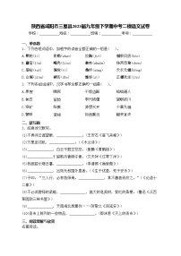 陕西省咸阳市三原县2023届九年级下学期中考二模语文试卷(含答案)