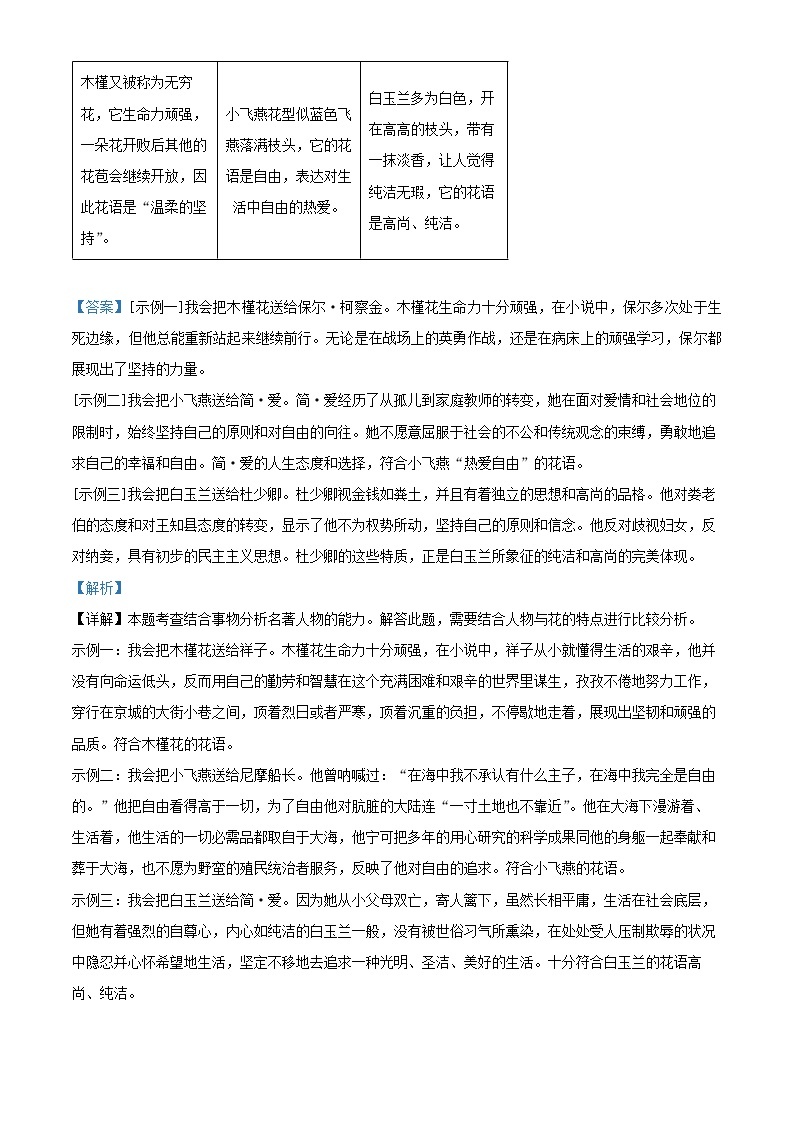 2024年陕西省白水县部分学校中考二模语文试题（原卷版+解析版）03