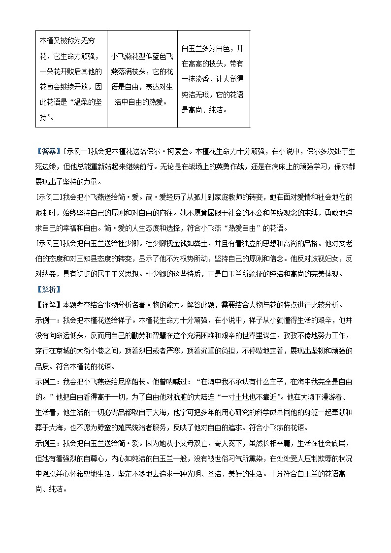 2024年陕西省白水县部分学校中考二模语文试题（原卷版+解析版）03
