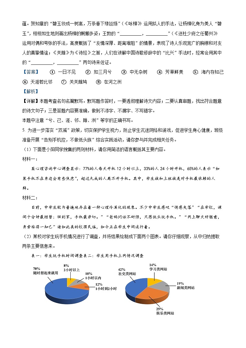 河南省濮阳市南乐县2023-2024学年八年级下学期期中语文试题（解析版）第3页