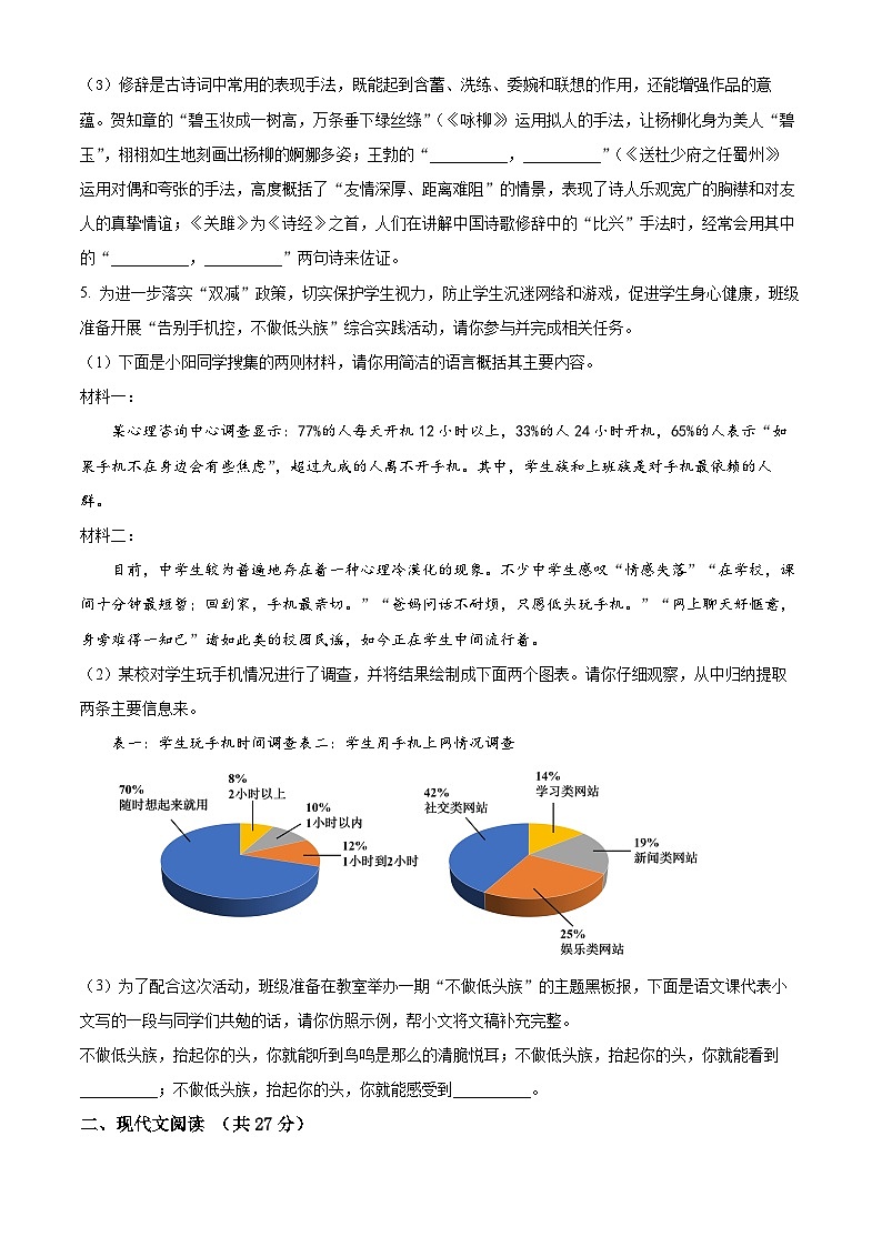河南省濮阳市南乐县2023-2024学年八年级下学期期中语文试题（原卷版）第2页