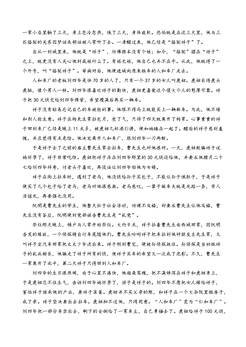 《骆驼祥子》课件、教案（思维导图+教学设计+当堂训练+学习任务单+教学实录+专题探究）03