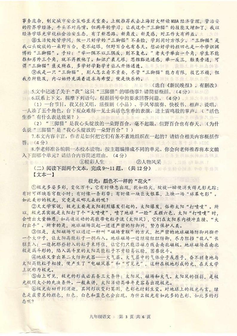 2024年河南省平顶山市中考二模语文试题03