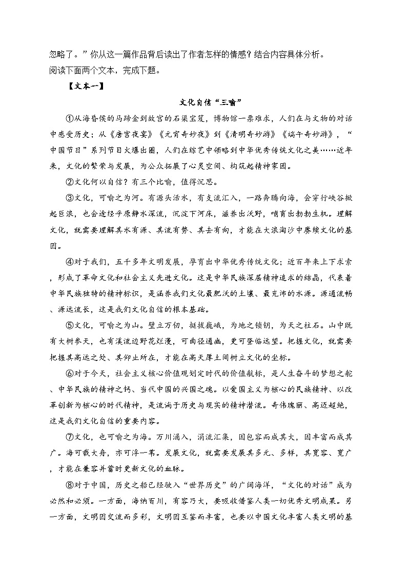 河南省洛阳市新安县2024届九年级下学期中考一模语文试卷(含答案)第3页