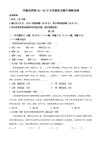 天津市东丽区华新共同体2023-2024学年七年级下学期期中语文试题（原卷版+解析版）