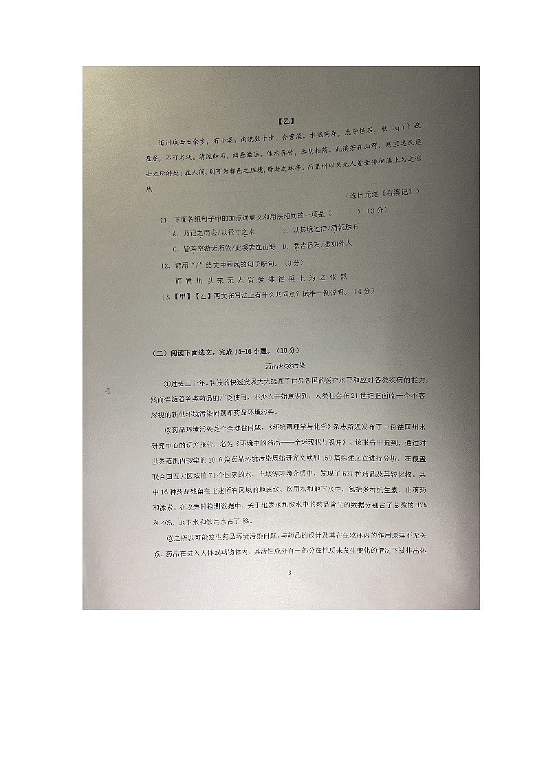 广东省清远市佛冈县2023-2024学年八年级下学期期中测试语文试题03