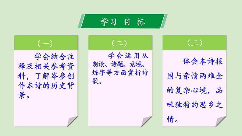 部编版语文七年级下册《逢入京使》公开课教学课件02