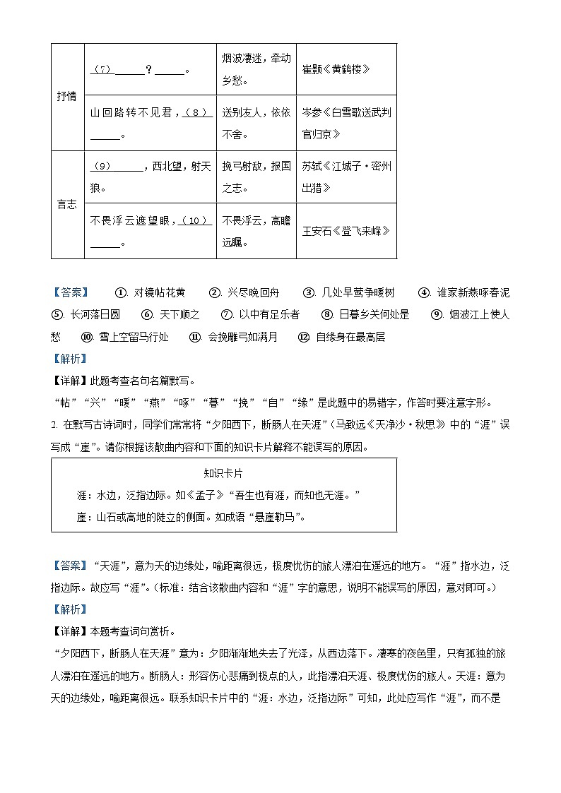 广东省茂名市电白区2023-2024学年九年级下学期期中语文试题（解析版）第2页