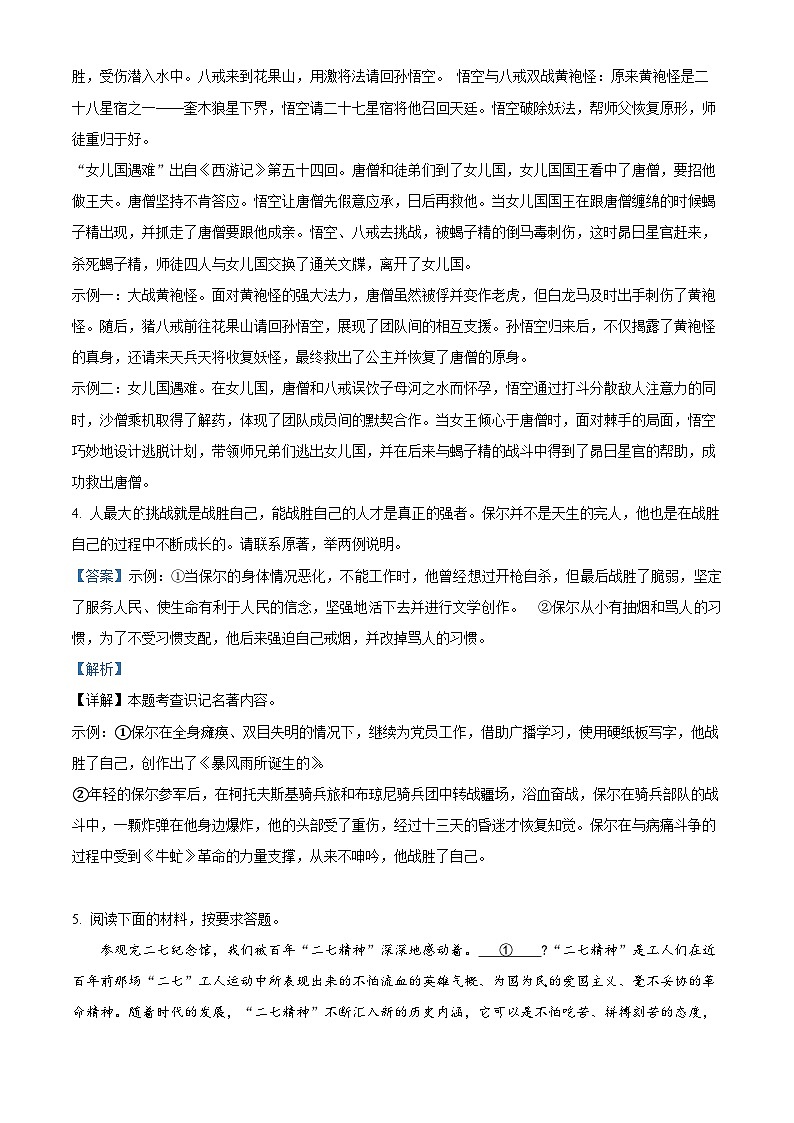2024年河南省周口市郸城县第三实验中学等校联考中考一模语文试题（解析版）第3页