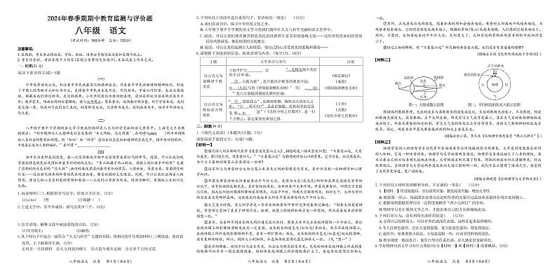 玉州区·八年级期中监测试卷语文-拼版(1)第1页