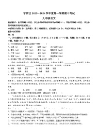天津市宁河区2023-2024学年九年级上学期期中语文试题
