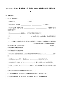 2022-2023学年广东省韶关市仁化县八年级下学期期中语文试题及答案