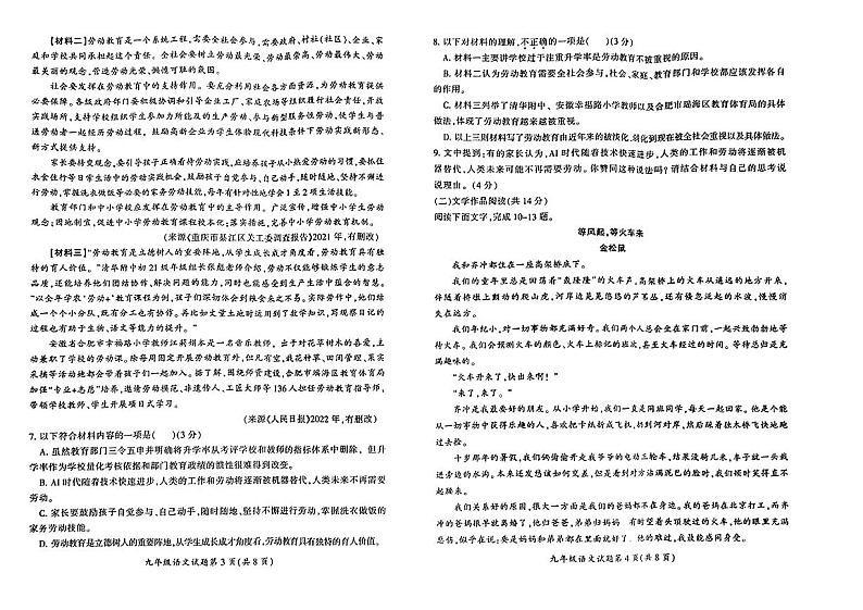 2024年湖南省郴州市中考二模考试语文试题02