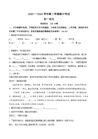 福建省厦门市湖滨中学2023-2024学年七年级下学期期中语文试题（原卷版+解析版）