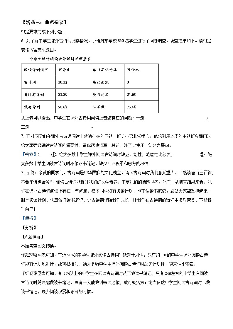 河南省洛阳市洛宁县2023-2024学年八年级下学期期中语文试题（解析版）第3页