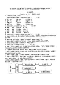 四川省自贡市大安区嘉祥外国语学校2023-2024学年九年级下学期期中语文试卷