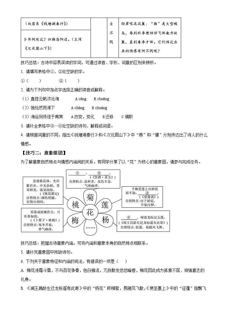 2024年浙江省杭州市富阳区中考一模语文试题（原卷版+解析版）02