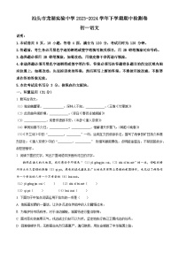 广东省汕头市龙湖实验中学2023-2024学年七年级下学期期中语文试题（原卷版+解析版）