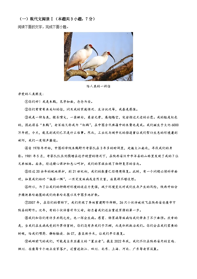 2024年广西壮族自治区钦州市中考一模语文试题（原卷版+解析版）03