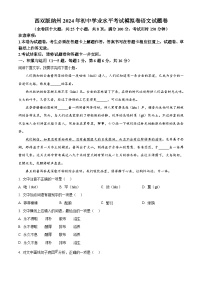 2024年云南省西双版纳傣族自治州中考一模语文试题（原卷版+解析版）