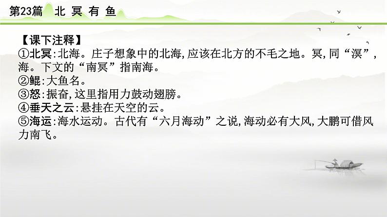 中考语文备考文言文梳理与迁移训练 -《北冥有鱼》课件第4页