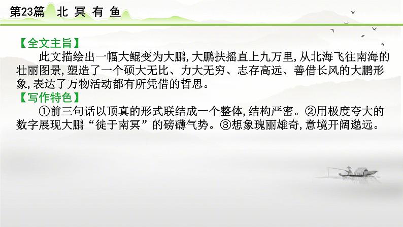 中考语文备考文言文梳理与迁移训练 -《北冥有鱼》课件第7页