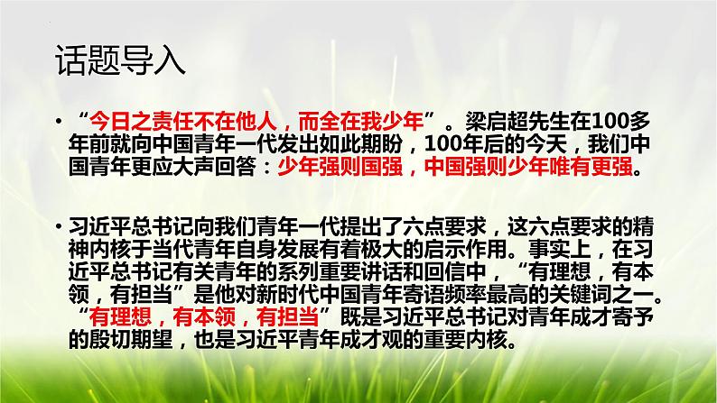 中考语文作文素材积累：青年榜样  课件第2页