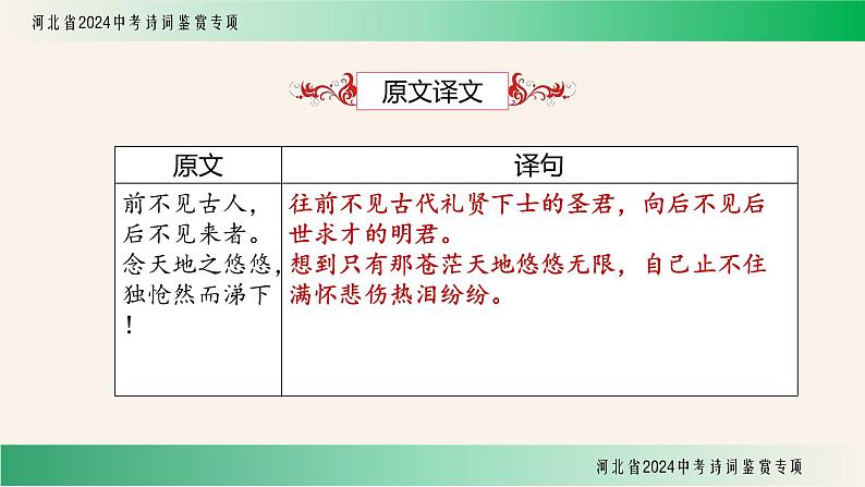 中考语文一轮复习：诗词鉴赏《登幽州台歌》课件第8页