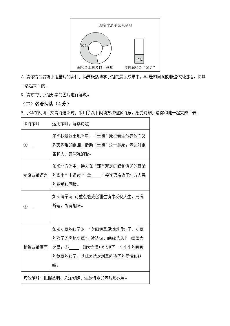 2024年云南省曲靖市中考一模语文试题（原卷版+解析版）03