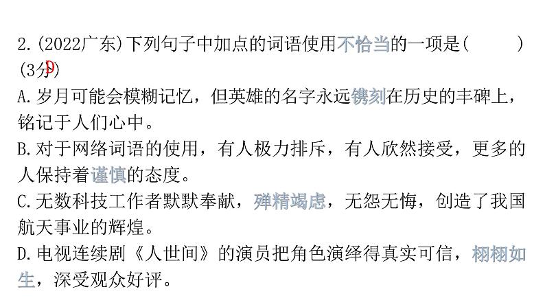 中考语文复习基础第三节词语运用课件第6页