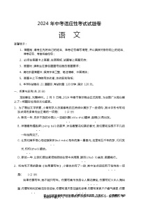 2024年湖南省邵阳市中考二模语文试题