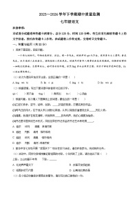 河南省长葛市2023-2024学年七年级下学期期中语文试题（原卷版+解析版）