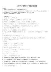 2024年广西南宁市中考语文模拟试卷（解析版）