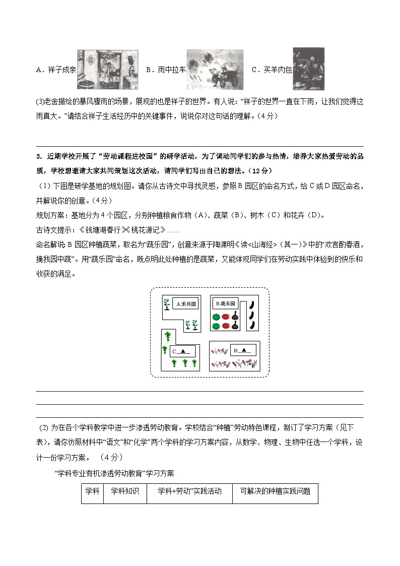 2024年中考押题预测卷02（安徽卷）-语文（考试版）A4第2页