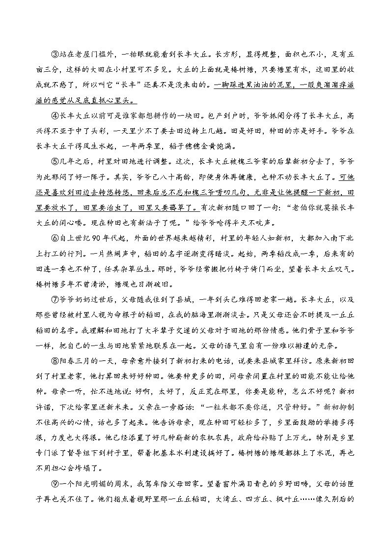 题型09  表现手法类题型（答题模板）-2024年中考语文答题技巧分类训练（原卷版）第3页