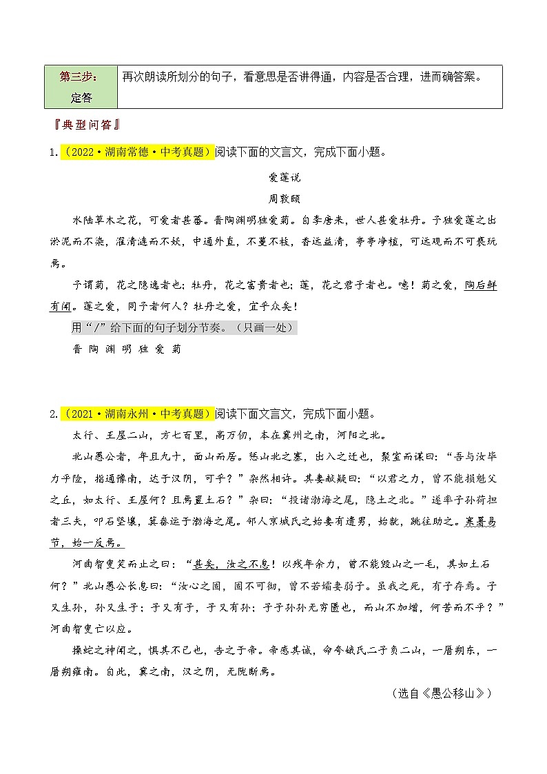 题型20  朗读停顿类题型（答题模板）-2024年中考语文答题技巧分类训练（原卷版）第2页