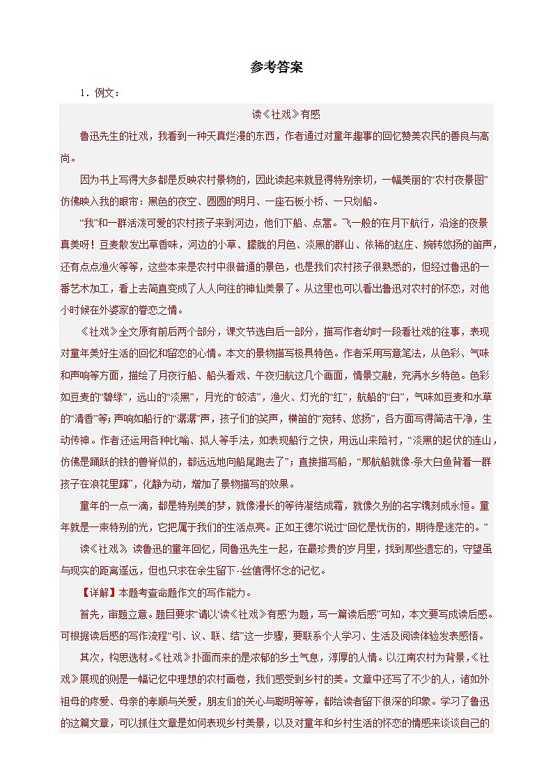 专题13：作文-2023-2024学年八年级语文下册备考期末总复习（江苏）第3页