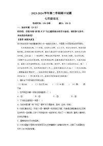 江苏省扬州市仪征市2023-2024学年七年级下学期期中 语文试题（含解析）