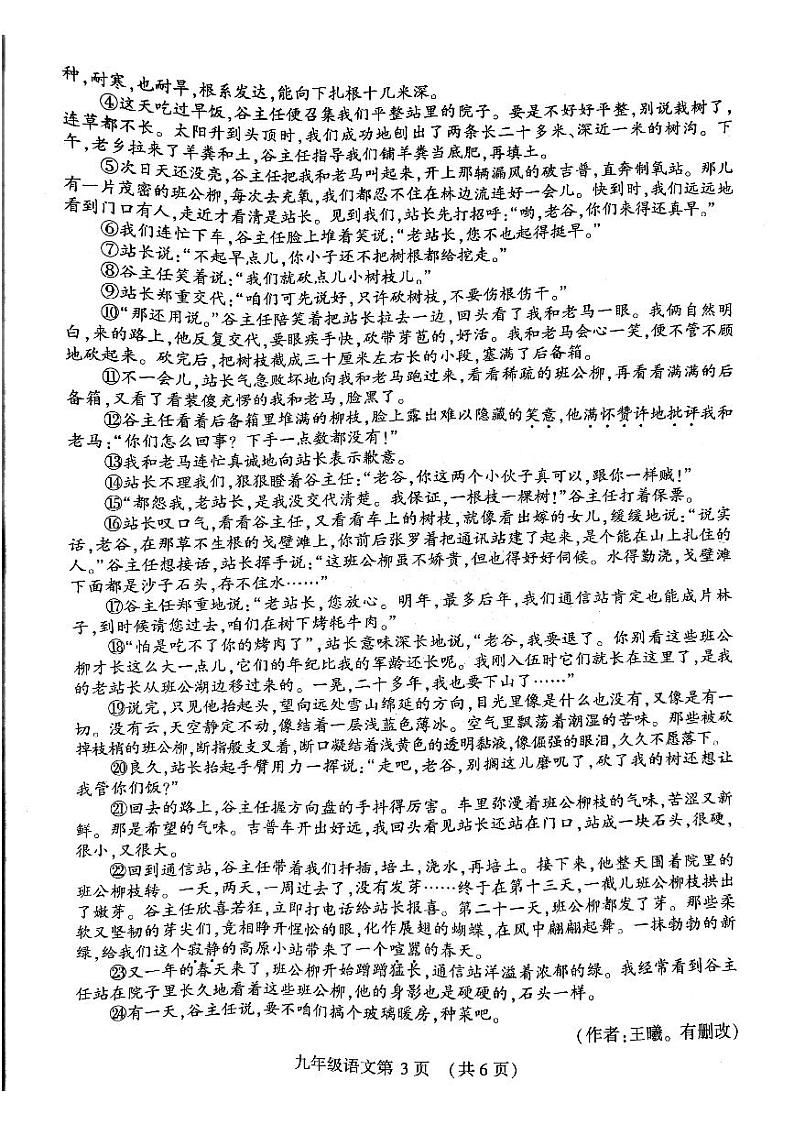 2024年河南省许昌市中考二模语文试题03